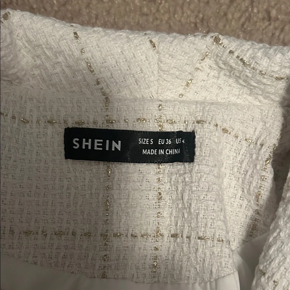 Women's White Plaid Jacket - Picture 3 of 4